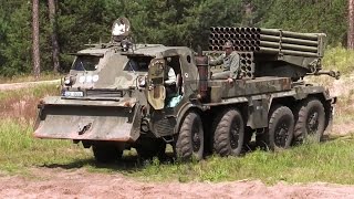 Army offroad truck 8x8 Tatra RM70 Grad multiple rocket launcher [upl. by Merrow]