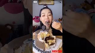 Mukbang Chinese cake asmr🥧🍰🎀Cake eating show [upl. by Galitea326]