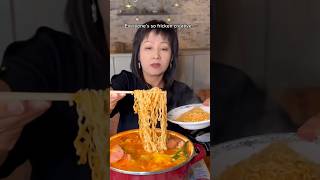 CHEESY RAMEN HOT POT shorts viral mukbang [upl. by Aseram]