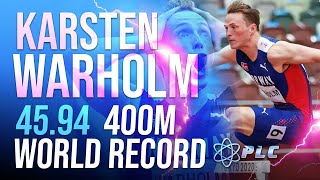 Karsten Warholm 4594 400M Hurdles World Record Breakdown  Best Race In Olympic History [upl. by Aerdnaid343]