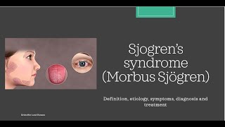 Sjogrens syndrome  Morbus Sjögren Essential medicine [upl. by Ollopa494]