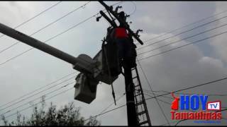 Se electrocuta trabajador de la CFE en Matamoros [upl. by Mert]