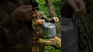 Survival skills Making a Bucket from Duct Tape and Bag 💼 shortsvideo bushcraft lifehack [upl. by Witha4]