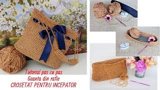 Geanta crosetata din rafie TUTORIAL PAS CU PAS [upl. by Aida533]