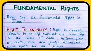 Fundamental rights Six Fundamental rights of India Constitutional fundamental rights [upl. by Lotson]