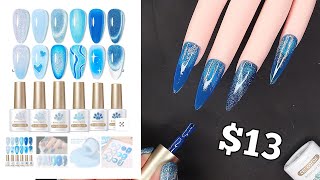 BEST Blue gel nail polish colors💙Born pretty💙 MAGNETIC🧲 shimmer✨ jelly🪼 [upl. by Rains]