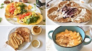 4 DESAYUNOS RÁPIDOS VEGANOS Y SABROSONES [upl. by Yedok753]