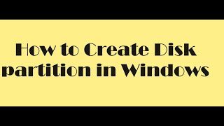 how to create disk partitions in windows [upl. by Carrelli860]