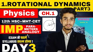 Rotational Dynamics Part 3 Physics 12th HSC Maharashtra board  Rotational Dynamics MHTCET 2024 [upl. by Nilak]