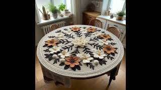 Beautiful tablecloth crochet knitting design tablecloth [upl. by Atnod]