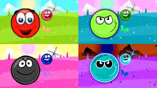 Red Ball 4 amp 3 Vs Black Ball Vs Ghost Flip Ball Vs Green Ball All boss Gameplay [upl. by Chiquia143]