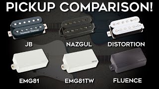 Pickup Comparison Duncan JB Nazgul Distortion EMG8181tw amp Fishman Fluence Modern [upl. by Alejandro]