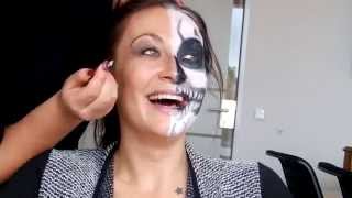 Halloween So werdet ihr zur TotenkopfLady  Make up  Tutorial deutsch [upl. by Fredela]