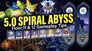 How to BEAT 50 SPIRAL ABYSS Floor 11 amp 12 Guide amp Tips w 4Star Teams  Genshin Impact 50 [upl. by Mailli]