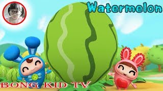 Watermelon Big Round  Fruit Song Lyrics  English Fruit Cartoon Rhyme with BongKidTV Ep 097 [upl. by Estey231]