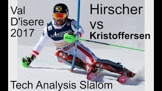 Marcel Hirscher vs Henrik Kristoffersen Analysis Slalom Val Disere [upl. by Anilesor]