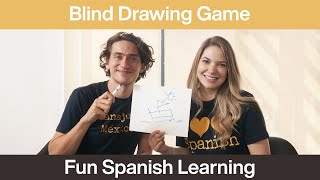 Blind Drawing Game Hilarious Spanish Learning Challenge [upl. by Sankaran460]