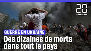 Guerre en Ukraine  Des frappes russes massives dans tout le pays font des dizaines de morts [upl. by Calla126]