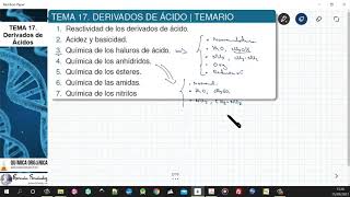 TEMA 17 DERIVADOS DE ÁCIDO  TEMARIO [upl. by Alodi]