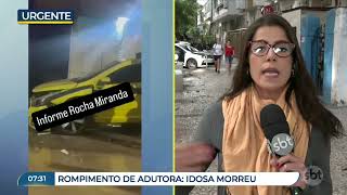 TRAGÉDIA Idosa morre após rompimento de adutora na zona norte do Rio [upl. by Dahsar]