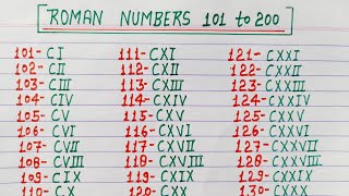 Roman numerals 101 to 200  Roman numbers 101 to 200  Roman ginti 101 to 200 [upl. by Ib]