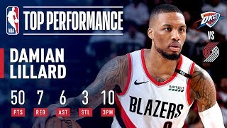 Damian Lillard Drops 50 and the SeriesWinner  April 23 2019 [upl. by Arrait]