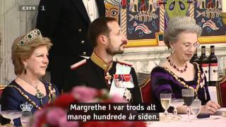 2 Gala Banquet at Christiansborg  HMThe Queens 40th Jubilee as Reign 2012 [upl. by Wernsman]