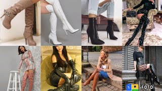 latest ladies stylish Long Leather High Heel boots ideas 😍 [upl. by Inaliel150]