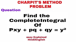 Charpit Method in Hindi  problem 2 [upl. by Erhart]