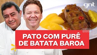 Magret de pato com pera ao vinho e purê de baroa  Claude Troisgros e Batista  Que Marravilha [upl. by Kemme]