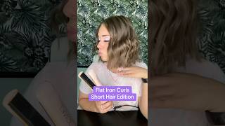 Flat Iron Curls Short Hair Edition The easiest technique HairTutorial ShortHair FlatIronCurls [upl. by Azmah685]