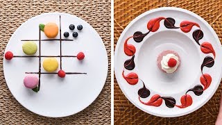 Make It Fancy With These 10 Easy Plating Hacks Elegant Desserts by So Yummy [upl. by Lewej936]