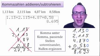 Kommazahlen addierensubtrahieren [upl. by Letsyrc]