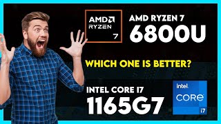 AMD Ryzen 7 6800U​ vs Intel Core i7 1165G7 Comparison [upl. by Walkling]