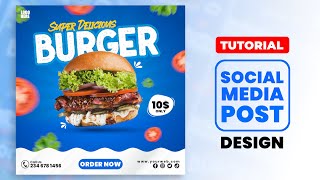 Burger Advertisement Social Media Post Design Tutorial  Gimp  VectorMate [upl. by Dennison]