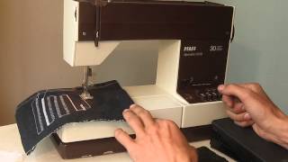 Pfaff Tipmatic 1035 Nähmaschine Sewing machine Швейная машина test шифон джинс кожа [upl. by Simonne167]