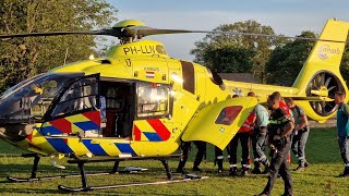 Takeoff PHLLN H135 Lifeliner 3 after a accident at Voorst [upl. by Anauqcaj277]