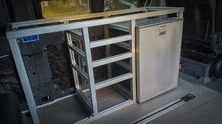 Extruded aluminum galley framing  DIY Sprinter camper van [upl. by Hartfield]