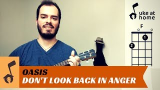 Oasis  Dont Look Back In Anger  Ukulele tutorial [upl. by Airdnala]