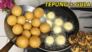 HANYA 2 BAHAN TEPUNG amp GULA JADI CAMILAN ENAK [upl. by Hillie]