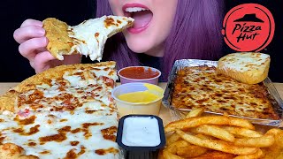 ASMR PIZZA HUT MUKBANG NO TALKING PIZZA  PASTA  FRIES [upl. by Tuesday]