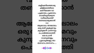 Thaliraninja Song Lyrics From quotMinnaramquot  Lyrics  Malayalam  trending viral lyrics mohanlal [upl. by Genovera]