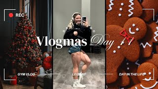 Vlogmas Day 11  Leg Day Vlog Day in the Life Glutes amp Hammies [upl. by Kram]