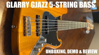 Glarry 5 string GJazz bass unboxing demo and review [upl. by Genny754]