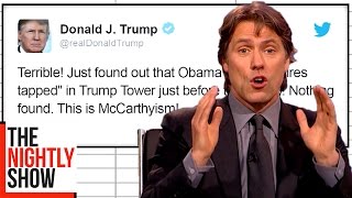 John Bishop Reacts to Donald Trumps Toilet Tweets  The Nightly Show [upl. by Wiskind38]