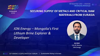 MINEX Eurasia 2022  Ali Haji ION Energy [upl. by Yelbmik]