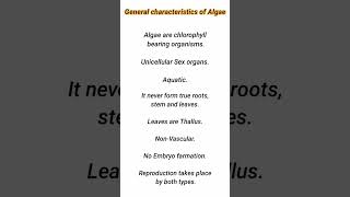 General Characteristics of Algae in Short algae biology neet [upl. by Giannini]