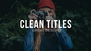 Design Clean Titles for Motion Graphics amp Video  After Effects Tutorial [upl. by Putnem]