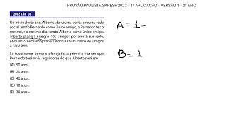 Questão 3  Provão PaulistaSaresp 2023 – 2° Ano  1° Aplicação  Versão 1 [upl. by Ozzy]