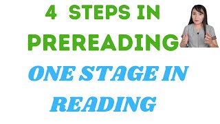 Steps in prereading activities One Stage in Reading [upl. by Natica]